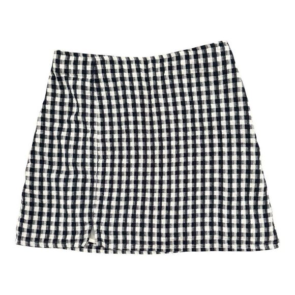 American Eagle Outfitters Black and White Checkered A-line Lined Mini Skirt - Picture 1 of 10